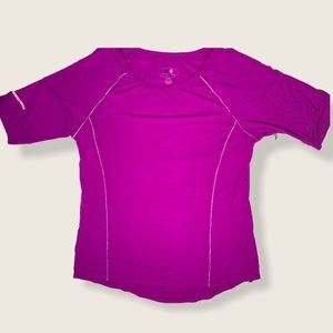 Purple Orchid Magenta Short Sleeve Athleisure Top